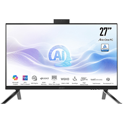 MSI MODERN AM273Q AI 1UM-280EU 27 WQHD 16:9 (2560X1440) ULTRA 7 155H 32GB DDR5 1TB SSD W11H SIYAH AIO PC resmi