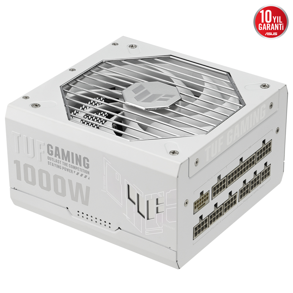 ASUS TUF GAMING-1000G 80+ GOLD 1000W MODÜLER ATX 3.1 UYUMLU 10 YIL GARANTİ - BEYAZ resmi