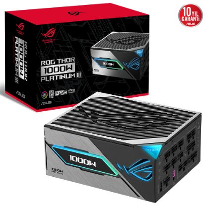 ASUS ROG THOR 1000W PLATINUM III PSU (80 PLUS PLATINUM SERTİFİKALI, ATX 3.1, GaN MOSFET, AKILLI VOLTAJ DÜZENLEYİCİ, MANYETİK OLED EKRAN, 10 YIL GARANTİ) resmi