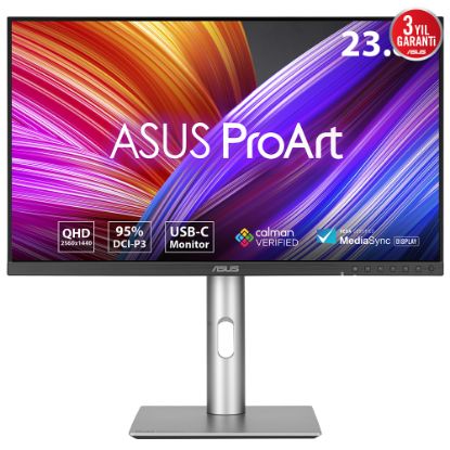 ASUS ProArt PA24ACRV 23.8 4K IPS HDR400 2560 x 1440 5ms 75Hz 350cd DP HDMI USB-C Hoparlör VESA 3YIL 95% DCI-P3  Calman Verified  PD 96W PIVOT MONİTÖR resmi