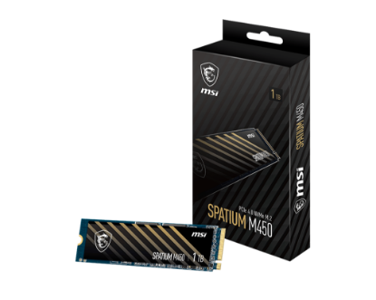 MSI SSD SPATIUM M450 PCIE 4.0 NVME M.2 1TB V1 R:3400 W:2400 resmi