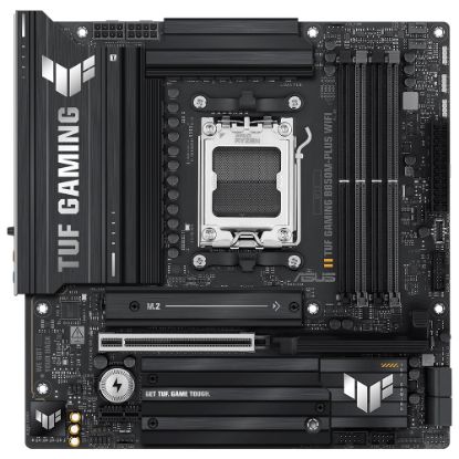 ASUS MB TUF GAMING B850M-PLUS WIFI AMD B850 AM5 DDR5 8000 DP HDMI 3X M2 USB3.2 GEN 2X2 WİFİ 6E + BT AURA RGB 2.5GBİT LAN MATX 14+2+1 GÜÇ AŞAMALARI 1XGEN5 M.2 READY FOR ADVANCED AI PC resmi
