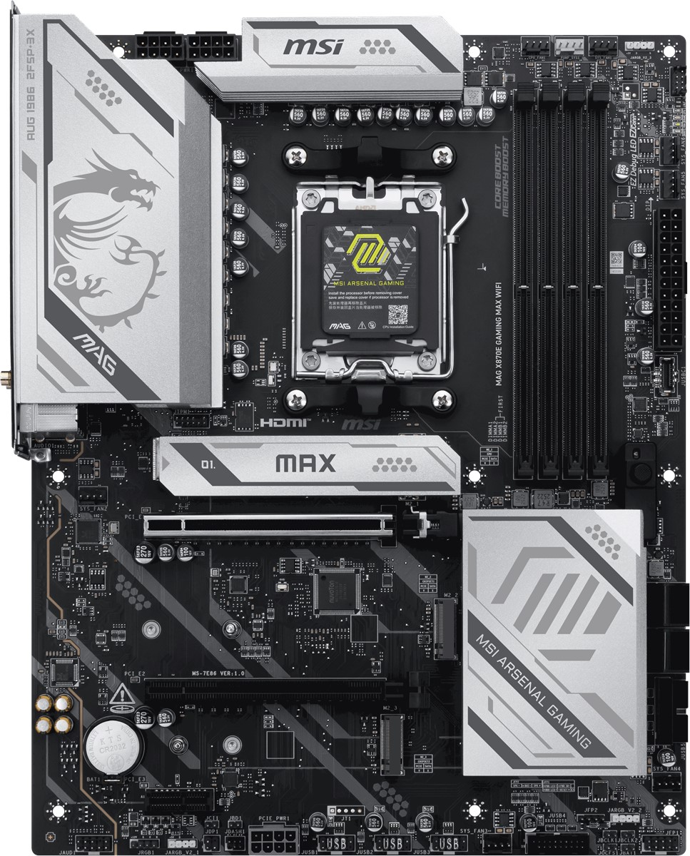 MSI MB MAG X870E GAMING MAX WIFI AM5 DDR5 8200MHZ(OC) 3x M.2  USB 40Gbps HDMI DP 5G LAN WIFI 7 RGB ATX resmi