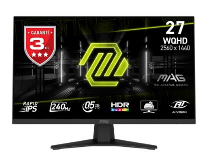 MSI 27 MAG 274QF X24 2560x1440 (WQHD) 16:9 FLAT RAPID IPS 240HZ 0.5MS (Min.) FREESYNC PREMIUM GAMING MONITOR resmi