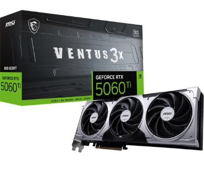 MSI VGA GEFORCE RTX 5060 TI 8G VENTUS 3X OC RTX5060TI 8GB GDDR7 128B DX12 PCIE 5.0 X16 (3XDP 1XHDMI) resmi