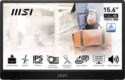 MSI 15.6 PRO MP161 E2U 1920x1080 (FHD) 16:9 FLAT IPS 60HZ 4MS ADAPTIVE-SYNC PORTATIF MONITOR resmi