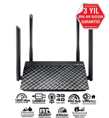 ASUS RT-AC1200 ROUTER AC1200 WİFİ5 DUAL-BAND resmi